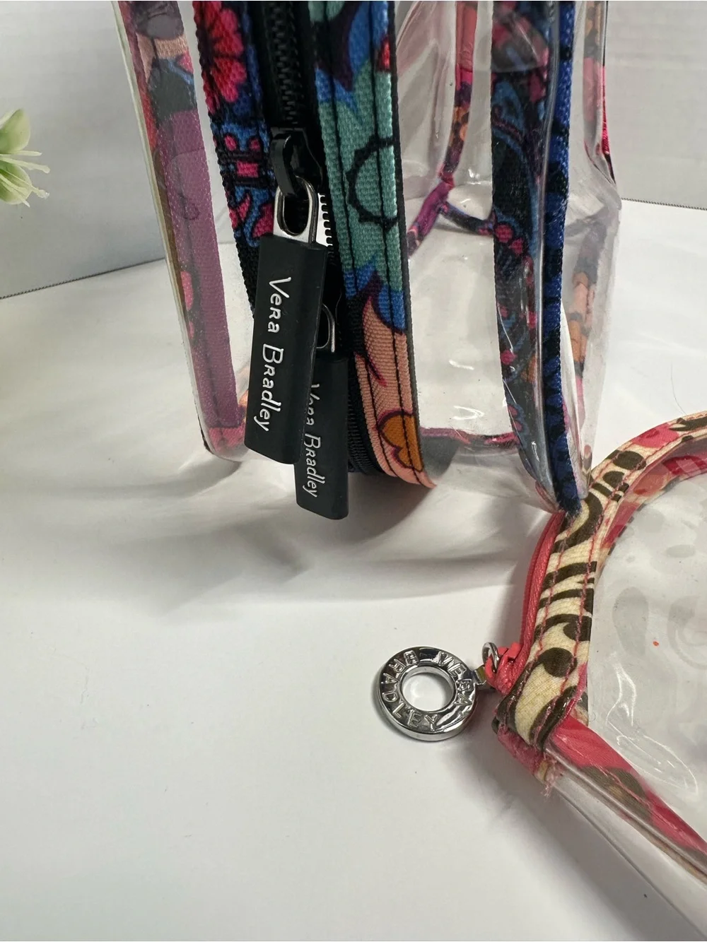 Vera Bradley Clear Travel Tote and Floral-Trim Cosmetic Pouch - Multi